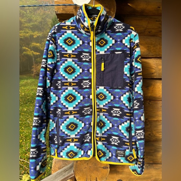 NWOT WESC Moritz Aztec Full-Zip Sherpa Fleece Jacket Men's Med - Women's Large - Picture 5 of 12